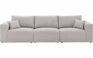 Afbeelding van een Goossens Bank Mika grijs, stof, 3-zits,