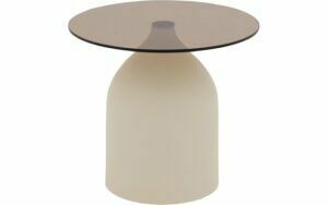 Afbeelding van een Goossens Salontafel Niva rond, glas grijs,, 50 x 45 x 50 cm