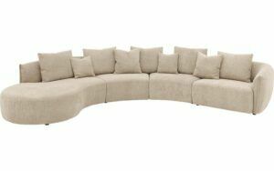 Afbeelding van een Goossens Bank Fay beige, stof, 1,5-zits, stijlvol landelijk met chaise longue links