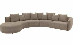 Afbeelding van een Goossens Bank Fay bruin, stof, 1,5-zits, stijlvol landelijk met chaise longue links