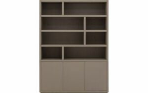 Afbeelding van een Goossens Buffetkast Barcelona, 3 deuren 8 open vakken, bruin eiken, 158 x 212 x 45 cm, stijlvol landelijk