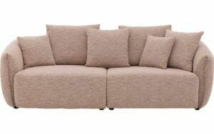 Afbeelding van een Goossens Bank Fay roze, stof, 3,5-zits, stijlvol landelijk