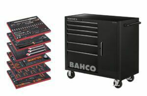 Afbeelding van een Bahco Gereedschapswagen 'classic' C75 40" met 6 lades en opbergkast | zwart | gevuld 210-delig - 1475KXL6CBK-FF5