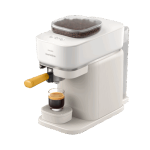 Afbeelding van een Philips Bar300/03 Baristina Semi-automatische Espressomachine Wit/geel