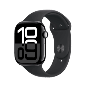 Afbeelding van een Apple Watch S10 GPs 46mm Rubber Band M/l Aluminium Smartwatch Jet Black