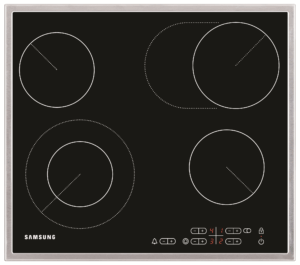 Afbeelding van een Samsung Nz64f5rd9ab/ef Kookplaat - Inbouw Keramisch 2-fasen (perilex) Breedte 57.5 Cm