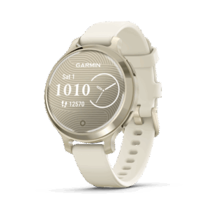 Afbeelding van een Garmin Lily 2 Active Maangoud Smartwatch Creme