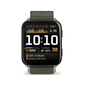 Afbeelding van een Garmin Venu X1 Saffierglas Smartwatch Titanium Groen
