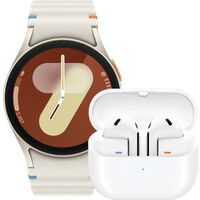 Afbeelding van een Samsung Galaxy Watch 7 4G Crème 40mm + Galaxy Buds3 Wit