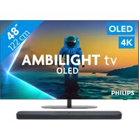 Afbeelding van een Philips Ambilight 48'' OLED810 4K (2025) + JBL Bar 300 M2 Zwart