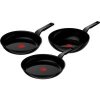 Afbeelding van een Tefal Renew Black Keramische Koekenpannenset 24 +  28 cm + Wokpan 28 cm