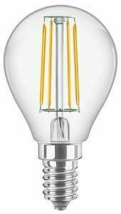 Afbeelding van een Philips LED kogel E14 4,3-40W 2700K filament helder - LED3738