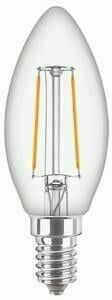 Afbeelding van een Philips LED kaars E14 2-25W 2700K filament helder - LED3713