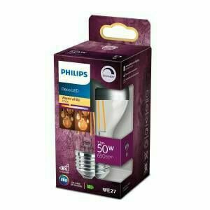 Afbeelding van een Philips LED GLS E27 7,2-50W 2700K filament kopspiegel dimbaar blister - 5103503