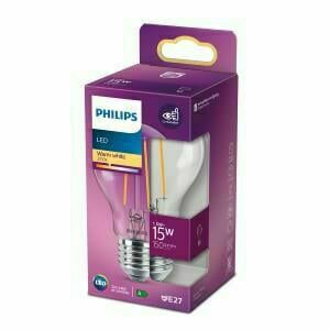 Afbeelding van een Philips LED GLS E27 1,5-15W 2700K filament helder blister - 5102491