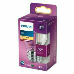 Afbeelding van een Philips LED kogel E27 2-25W 2700K filament helder blister - 5101535