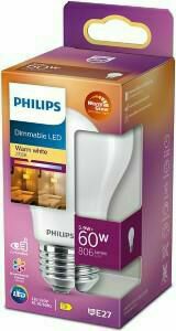 Afbeelding van een Philips LED GLS E27 5,9-60W filament mat WarmGlow blister - 5102518