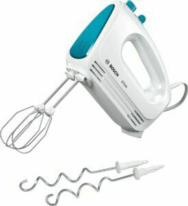 Afbeelding van een BOSCH MFQ2210D CleverMixx FUN Handmixer - Wit / Blauw