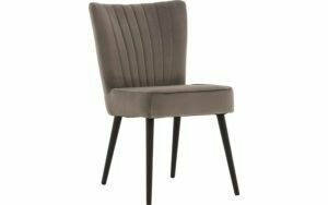 Afbeelding van een Goossens Eetkamerstoel Rob grijs velvet stof leuning, urban industrieel