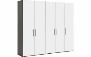 Afbeelding van een Goossens Kledingkast Easy Storage Ddk, Kledingkast 253 cm breed, 220 cm hoog, 5x glas draaideur