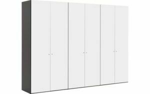 Afbeelding van een Goossens Kledingkast Easy Storage Ddk, Kledingkast 304 cm breed, 220 cm hoog, 6x glas draaideur
