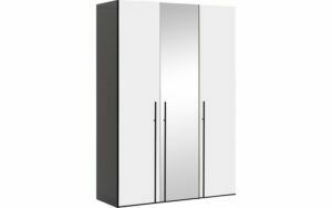 Afbeelding van een Goossens Kledingkast Easy Storage Ddk, Kledingkast 153 cm breed, 220 cm hoog, 2x draaideur en 1x spiegel draaideur midden