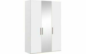 Afbeelding van een Goossens Kledingkast Easy Storage Ddk, Kledingkast 153 cm breed, 220 cm hoog, 2x draaideur en 1x spiegel draaideur midden