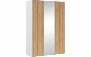 Afbeelding van een Goossens Kledingkast Easy Storage Ddk, Kledingkast 153 cm breed, 220 cm hoog, 2x draaideur en 1x spiegel draaideur midden