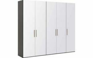 Afbeelding van een Goossens Kledingkast Easy Storage Ddk, Kledingkast 253 cm breed, 220 cm hoog, 5x glas draaideur