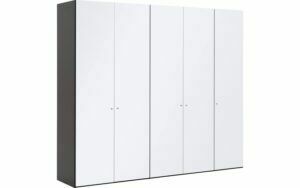 Afbeelding van een Goossens Kledingkast Easy Storage Ddk, Kledingkast 253 cm breed, 220 cm hoog, 5x glas draaideur