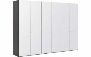 Afbeelding van een Goossens Kledingkast Easy Storage Ddk, Kledingkast 304 cm breed, 220 cm hoog, 6x glas draaideur