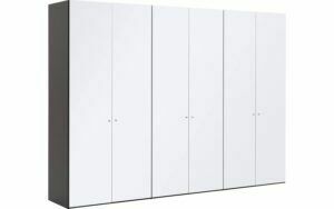 Afbeelding van een Goossens Kledingkast Easy Storage Ddk, Kledingkast 304 cm breed, 220 cm hoog, 6x glas draaideur