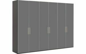 Afbeelding van een Goossens Kledingkast Easy Storage Ddk, Kledingkast 304 cm breed, 220 cm hoog, 6x glas draaideur