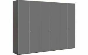 Afbeelding van een Goossens Kledingkast Easy Storage Ddk, Kledingkast 304 cm breed, 220 cm hoog, 6x glas draaideur