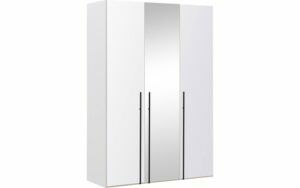 Afbeelding van een Goossens Kledingkast Easy Storage Ddk, Kledingkast 153 cm breed, 220 cm hoog, 2x glas draaideur en 1x spiegel draaideur midden