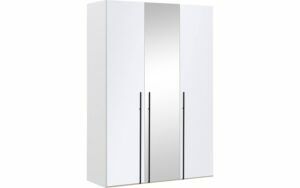 Afbeelding van een Goossens Kledingkast Easy Storage Ddk, Kledingkast 153 cm breed, 220 cm hoog, 2x glas draaideur en 1x spiegel draaideur midden