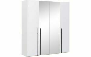 Afbeelding van een Goossens Kledingkast Easy Storage Ddk, Kledingkast 203 cm breed, 220 cm hoog, 2x glas draaideur en 2x spiegel draaideur midden