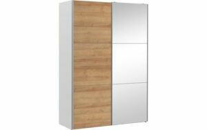 Afbeelding van een Goossens Kledingkast Easy Storage Sdk, 153 cm breed, 220 cm hoog, 1x 3 paneel schuifdeur li en 1x 3 paneel spiegel schuifdeur re