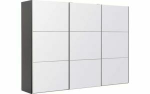 Afbeelding van een Goossens Kledingkast Easy Storage Sdk, 303 cm breed, 220 cm hoog, 3x 3 paneel glas schuifdeuren
