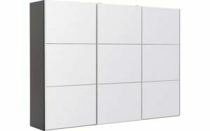 Afbeelding van een Goossens Kledingkast Easy Storage Sdk, 303 cm breed, 220 cm hoog, 3x 3 paneel glas schuifdeuren