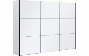 Afbeelding van een Goossens Kledingkast Easy Storage Sdk, 303 cm breed, 220 cm hoog, 3x 3 paneel glas schuifdeuren