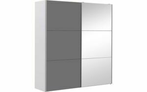 Afbeelding van een Goossens Kledingkast Easy Storage Sdk, 203 cm breed, 220 cm hoog, 1x 3 paneel glas schuifdeur li en 1x 3 paneel spiegel schuifdeur re