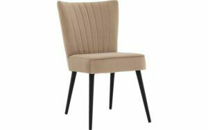 Afbeelding van een Goossens Eetkamerstoel Rob bruin velvet stof leuning, urban industrieel