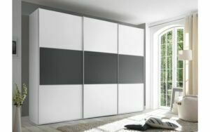 Afbeelding van een Goossens Kledingkast Seattle Completo, 280 cm breed, 222 cm hoog, 3x 2 paneel schuifdeur met middenband