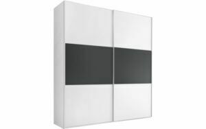 Afbeelding van een Goossens Kledingkast Seattle Completo, 225 cm breed, 222 cm hoog, 2x 2 paneel schuifdeur met middenband