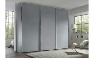Afbeelding van een Goossens Kledingkast Big Choice Type 01 163, Slaapkamerkast 249 cm breed, 240 cm hoog, 3 glas schuifdeuren