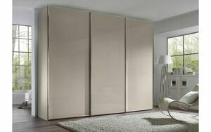 Afbeelding van een Goossens Kledingkast Big Choice Type 01 163, Slaapkamerkast 249 cm breed, 222 cm hoog, 3 glas schuifdeuren