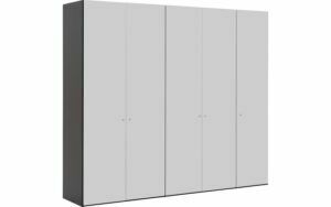 Afbeelding van een Goossens Kledingkast Easy Storage Ddk, Kledingkast 253 cm breed, 220 cm hoog, 5x glas draaideur