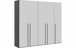Afbeelding van een Goossens Kledingkast Easy Storage Ddk, Kledingkast 253 cm breed, 220 cm hoog, 5x glas draaideur