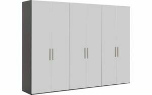 Afbeelding van een Goossens Kledingkast Easy Storage Ddk, Kledingkast 304 cm breed, 220 cm hoog, 6x glas draaideur